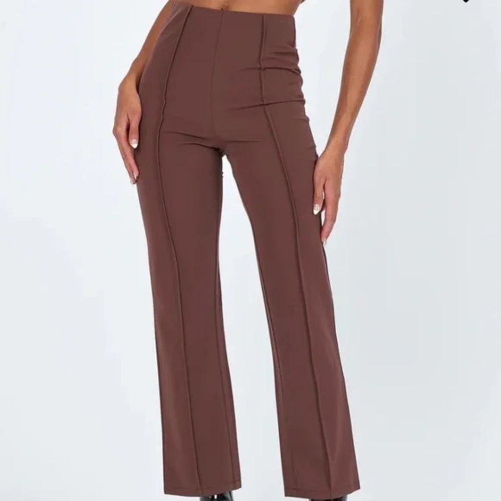 Princess Polly Chocolate Brown Women's Trousers/Work Pants